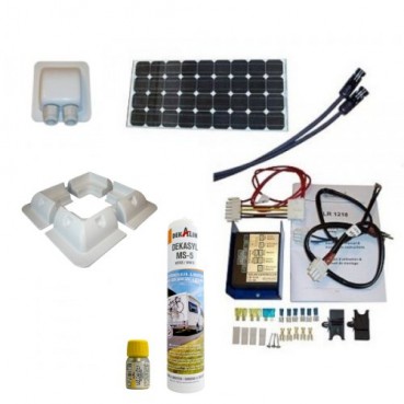 Husbilspaket 100W 12V med Schaudt regulator och hörnprofiler