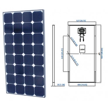 Solpanel 110 watt 12V svart